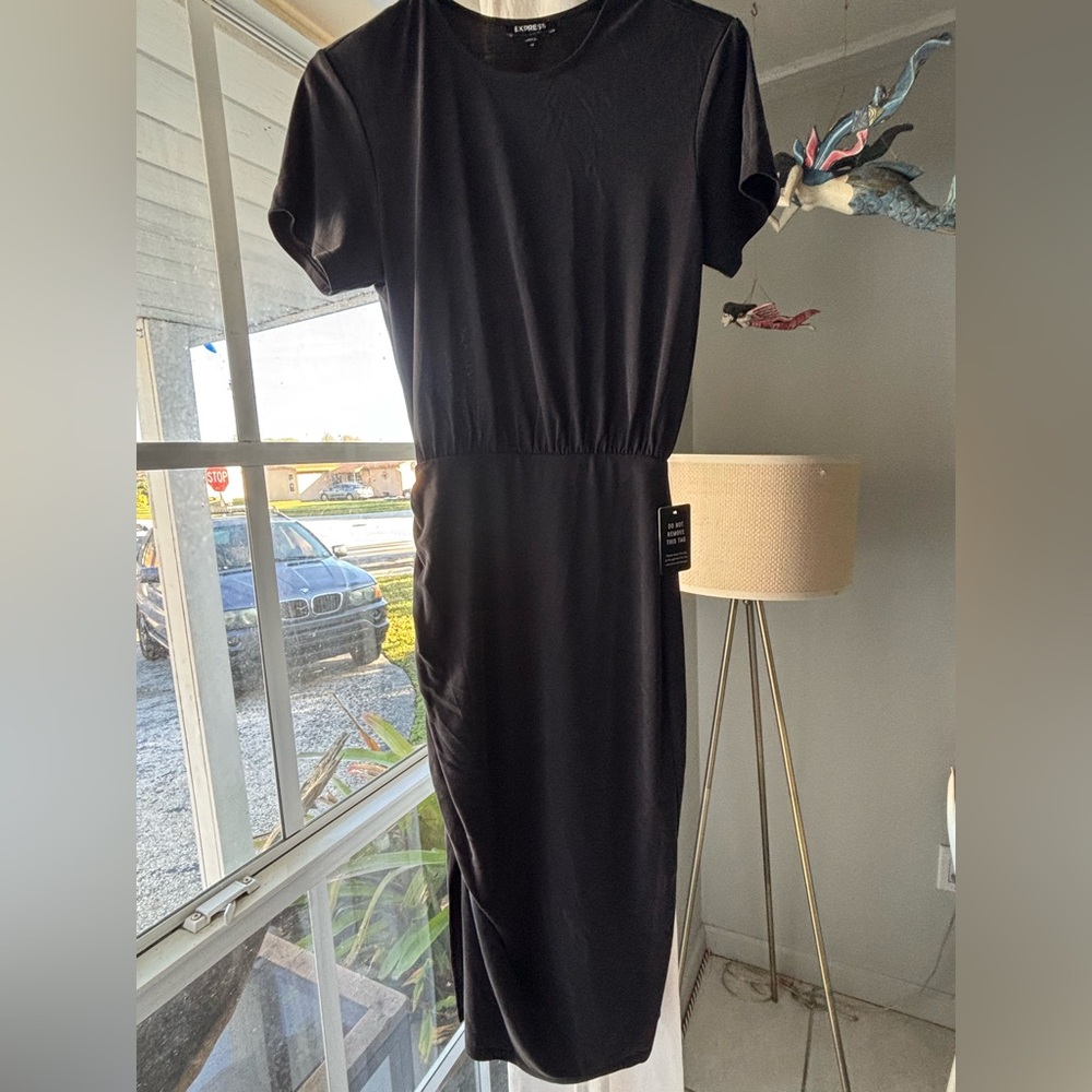 Express Classic Black Midi Dress